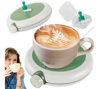 Calentador de tazas eléctrico con agitador magnético, calentador de tazas USB-C de 10 W para café, té y cacao, placa calentadora con LED y botón giratorio, antideslizante para oficina, oficina en casa