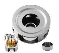 Calentador de té - Acero inoxidable 430, 15 x 15 x 5,5 cm, base de calefacción para velas, calentador de con portavelas, calentador portátil, fácil de limpiar, calentador de té y café