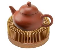 Calentador de té, Calentador de - Calentador de Taza de café de Taza de té de Lujo de Moda para Escritorio | Base Estable de Madera Maciza de Nogal, Calentador de Bebidas de aleación de alumini