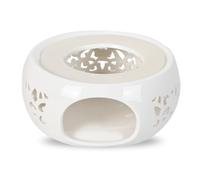 Calentador de té de cerámica blanco para té/café/leche/comida, accesorio de ceremonia del té