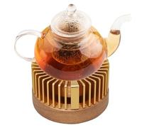 Calentador de té, elegante calentador de , soporte para velas de té dorado champán, calentador de bebidas de aleación de aluminio | Sala de estar, dormitorio, cocina, café, leche, taza, soporte