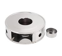 Calentador de Tetera, Calentador de Tetera Hueco de 5,9x2,0 Pulgadas con portavelas candelita, diseño de Orificio de ventilación de Acero Inoxidable, Base calentadora de Tetera (Agujero Circular)