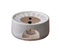 Calentador De Tetera CeráMico Blanco DiseñO Minimalista Base Acanalada Vertical Apto para Todas Las Teteras Servicio Té-B