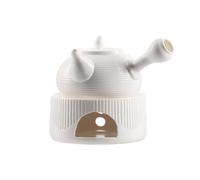 Calentador De Tetera CeráMico Blanco DiseñO Minimalista Base Acanalada Vertical Apto para Todas Las Teteras Servicio Té-A