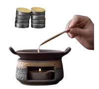Calentador de tetera con vela - Calentador de cera de cerámica con portavelas,Lámpara de aroma para incienso, para sala de estar, cocina, comedor, hotel, lugar de trabajo, meditación