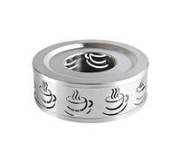 Calentador de tetera de acero inoxidable, ligero, portátil, calentador de té para casa, oficina, casa de té, calefacción de leche y alimentos (plateado, estilo ranurado)