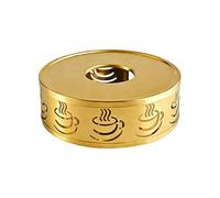 Calentador de tetera de acero inoxidable, ligero, portátil, calentador de té para casa, oficina, casa de té, calefacción de leche y alimentos (dorado, estilo plano)