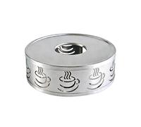 Calentador de tetera de acero inoxidable, ligero, portátil, calentador de té para casa, oficina, casa de té, calefacción de leche y alimentos (plateado, estilo plano)