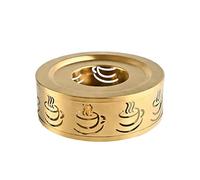 Calentador de tetera de acero inoxidable, ligero, portátil, calentador de té para casa, oficina, casa de té, calefacción de leche y alimentos (dorado, estilo ranurado)