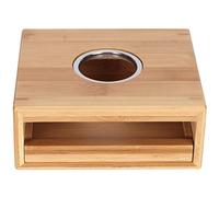 Calentador de Tetera de bambú, Soporte con Base para Calentar teteras, Calentador de té Aislado Natural con Banda de Acero Inoxidable para Accesorios de vajilla de té en el hogar y