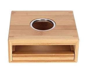 Calentador de Tetera de bambú, Soporte con Base para Calentar teteras, Calentador de té Aislado Natural con Banda de Acero Inoxidable para Accesorios de vajilla de té en el hogar y
