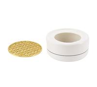 Calentador de Tetera de cerámica con Junta Dorada | Base Circular cóncava para Velas de té/Velas | Base calefactora Estable para encimeras de Cocina | El Soporte de Hierro Ayuda a