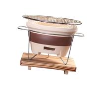 Calentador de tetera pequeño con parrilla para barbacoa, ideal para cocinar al aire libre, cocina en interiores y picnics, multicolor, 24 x 24 cm