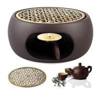 Calentador de Tetera Porcelana, Calentador de Tetera, Calientaplatos para Tetera, Calentador de Té, Calentador de Velas, Apto para Todas Las Teteras para Calentar Té, Leche, Café, Bebidas Calientes