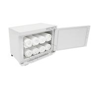 Calentador de toallas 2 en 1 con desinfección (blanco, 23 L) | Calefacción y desinfección, 80℃, con colector de agua, calentador de toallas para casas, salones de belleza y spas