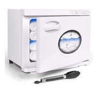 Calentador de Toallas 23L con Luz UV, Armario Calentador Profesional de Gran Capacidad con Ventana, Cestas de Acero Inoxidable y Calentamiento Rápido, Ideal para Spa, Peluquería, Salón y Hogar