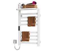 Calentador de Toallas de Pared de 200 W con Panel táctil de Alta definición, Calentador y secador de Toallas, Temporizador de 1 a 9 h y Control de Temperatura de 30 a 70 °C, Ideal for el hogar