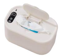 Calentador de toallitas para bebés, calentador de pañales silencioso con temperatura regulable entre 40 y 60 °C y pantalla LED, dispensador portátil toallitas para bebés con USB para el hogar, blanco