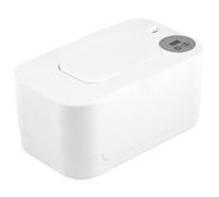 Calentador de toallitas para bebés, calentador de termostato de calefacción USB ajustable de 55-65 °C, soporte para toallitas de gran capacidad con luz para guardería(blanco)