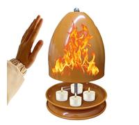 Calentador de velas de té - calentador de mano de té de doble pared, mini radiador creativo, decoración de calefacción de escritorio, calentador de agua compacto seguro con soporte |