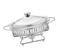 Calentador de vidrio redondo portátil multiusos termostato cocina con 2 0 L de vidrio caliente ollas para calentar y servir alimentos