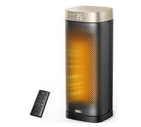 Calentador Dreo 40 cm para interiores, calefacción rápida con cerámica PTC. Control remoto, temporizador 12 h, oscilación 70°, protección sobrecalentamiento. Portátil y seguro.