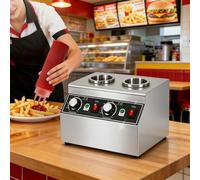 Calentador Eléctrico Comercial De Salsas, Calentador De Chocolate Caliente Con Control Independiente Y Dispensador De Aderezos, Temperatura Ajustable De 30 A 85°C, Para Queso Nacho(2cans)