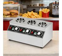 Calentador Eléctrico Comercial De Salsas, Calentador De Chocolate Caliente Con Control Independiente Y Dispensador De Aderezos, Temperatura Ajustable De 30 A 85°C, Para Queso Nacho(3cans)