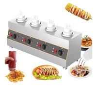 Calentador Eléctrico De 4 Botellas Exprimibles, Dispensador De Salsas De Sobremesa De Acero Inoxidable De 640W Con Control De Temperatura Independiente, Calentador Para Fundir Mantequilla