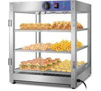 Calentador eléctrico de la Pizza de 3-Tier con la iluminación del led, la Vitrina de la encimera Comercial de 800W, los estantes Desmontables y la Puerta de Cristal, Ideal para buffets y restaurantes