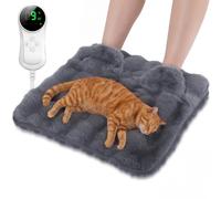 Calentador eléctrico de pies, almohadilla térmica de piel sintética de lujo para aliviar el dolor de pies, calentador de pies con calefacción para debajo del escritorio y la cama con 3 ajustes de
