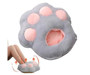 Calentador eléctrico de pies - Almohadilla térmica USB linda pata de gato zapatos cálidos de invierno, lindos zapatos cálidos de invierno de felpa suave para debajo del escritorio, oficina, hogar