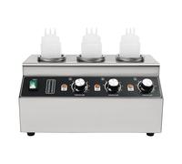 Calentador eléctrico de salsa de 300 W, acero inoxidable, calentador de salsa para alimentos, dispensador de salsa eléctrica, temperatura ajustable, para hotel, cafetería, familia
