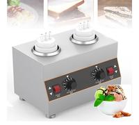 Calentador eléctrico de salsas comercial, temperatura ajustable de 30 a 85 °C, interruptor de encendido independiente, dos métodos de calentamiento para kétchup de queso y chocolate, 1 rejilla.