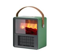 Calentador eléctrico portátil for chimenea, calefacción eléctrica doméstica de 1200W, calentador de cerámica, llama decorativa, calentador portátil for habitación Para Uso En Interiores(Groen)