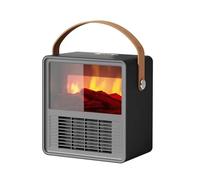 Calentador eléctrico portátil for chimenea, calefacción eléctrica doméstica de 1200W, calentador de cerámica, llama decorativa, calentador portátil for habitación Para Uso En Interiores(Nero)