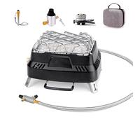 Calentador Estufa De Terraza 3500 W Cuerpo De Aleación De Aluminio Con Panel Cerámico Potencia Ajustable Radiador Eléctrico for Exterior E Interior(Black)