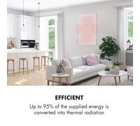 KLARSTEIN Wonderwall Radiador Electrico Bajo Consumo Infrarrojo de 720 W para Casa, Mando a Distancia, Detector Ventanas Abiertas, Radiadores Infrarrojos para Pared, Calefatores Programables Sin CO2