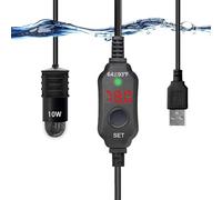 Calentador para acuario | Calentador para acuario de 10 W con controlador de pantalla LED, calentador sumergible para acuario apto para agua salada y agua