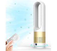 Calentador portátil, ventilador sin aspas, ventilador de torre doméstico sin aspas, ventiladores de enfriamiento de viento natural de 40 W, ventilador de torre oscilante de 80° con control r