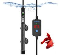 Calentador sumergible para peceras para acuario: 50 W/100 W/200 W/300 W/500 W Betta Turtle Heaters con controlador LED digital de temperatura ajustable, protección contra sobrecalentamiento y fuera