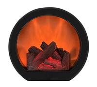 Calentadores de bajo Consumo, Farol para Chimenea, Funciona con Pilas, Farol para Chimenea de Mesa, Calentador portátil Negro Independiente con Efecto de Llama 3D para Uso en Inter