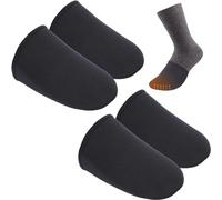 Calentadores de Dedos 2 Pares Calentadores de Pies, 3 mm de Espesor Calentadores Dedos, Unisex Calentadores Pies, Negro Calienta Pies para Esquiar, Escalar, Andar en Bicicleta, Hacer Senderismo (L)