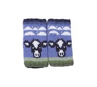 Calentadores de manos de lana para mujer, forro polar, hecho a mano, vaca, multicolor, talla única, hecho a mano, extra cálido, Pachamama Fair Trade