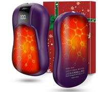 Calentadores de manos recargables de doble cara AI, paquete de 2, 10000 mAh, 1S, calentador de manos eléctrico de calentamiento rápido con certificación UL, calentador de bolsillo portátil, regalos