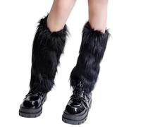 Calentadores de piernas de felpa engrosados Calcetines térmicos sin pies para clima frío para mujeres Actividades aire libre Fundas para botas de invierno Mangas Longitud de pantorrilla Fundas de