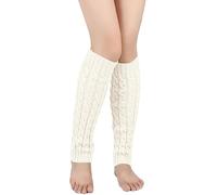 Calentadores de piernas de punto retro 2025, calcetines largos de ganchillo, calcetines gruesos de Navidad para mujeres, adultos, fiestas, baile, yoga, medias para mujer, sin rasgaduras, blanco, talla