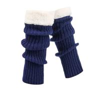 Calentadores de piernas de punto retro 2025, calcetines largos de ganchillo, calcetines gruesos y cálidos para mujeres, adultos, fiestas, baile, yoga, calcetines de Navidad, azul marino, Altoa única