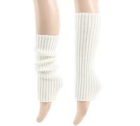 Calentadores de piernas para bicicleta Eighty's Sports Yoga Plantillas calentadas, Blanco, Talla única