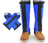 Calentadores de piernas, polainas extendidas impermeables para exteriores, senderismo, esquí, escalada, montañismo, protección contra la arena, transpirable (azul L)